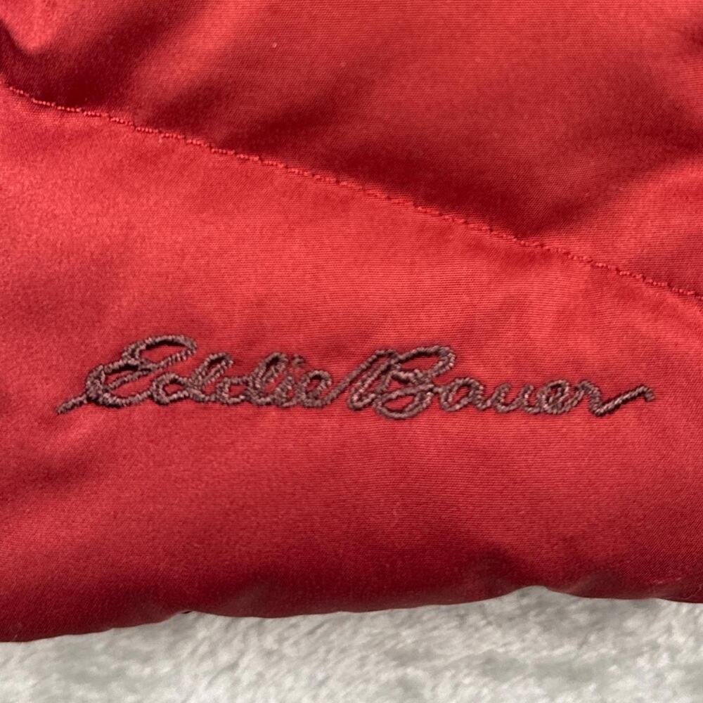 Eddie Bauer Down Puffer Vest Womens Medium Maroon Red Quilted Sleeveless - Picture 2 of 7